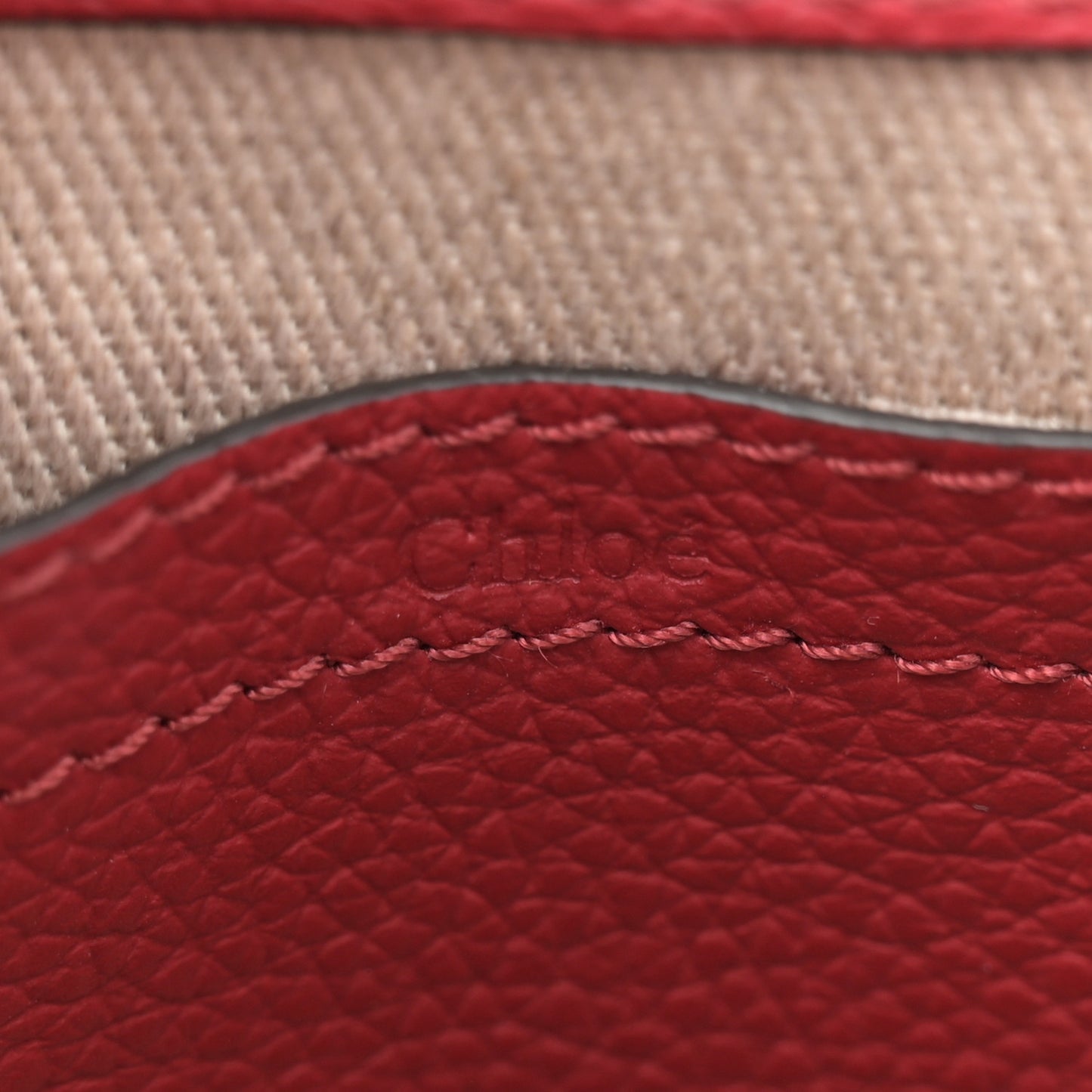 Grained Calfskin Small Marcie Saddle Bag Red