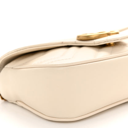 Gucci Calfskin Matelasse Super Mini GG Marmont Shoulder Bag White 9 of 11