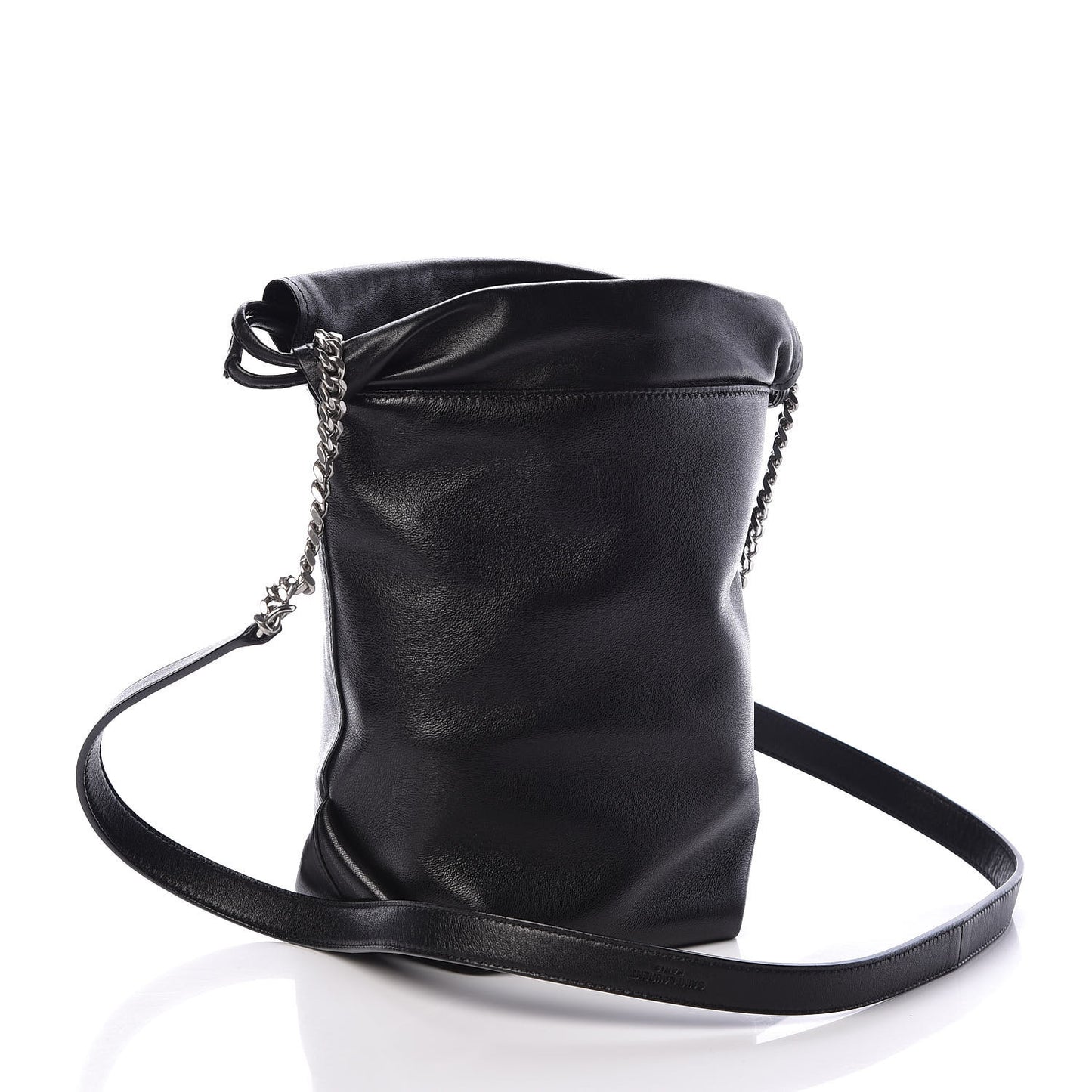 Lambskin Small Teddy Bucket Bag Black