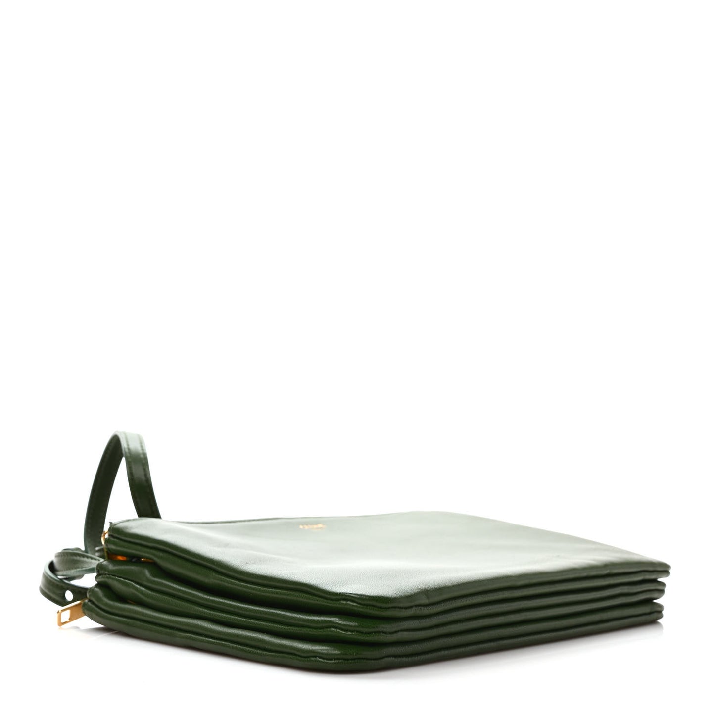 Lambskin Small Trio Crossbody Bag Dark Green