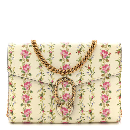 Gucci Calfskin Floral Print Mini Dionysus Chain Wallet Ivory Pink 1 of 10