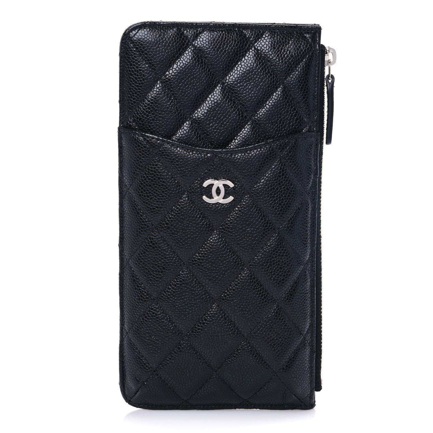 Chanel Caviar Quilted Classic Flat Wallet Pouch Black 1 of 8
