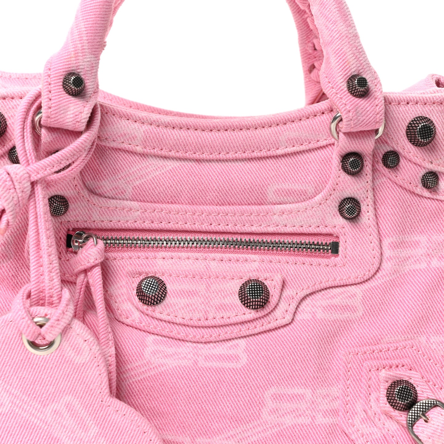 Denim BB Monogram Neo Cagole Handbag XS Pink