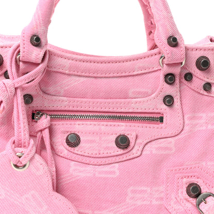 Balenciaga Denim BB Monogram Neo Cagole Handbag XS Pink 9 of 11
