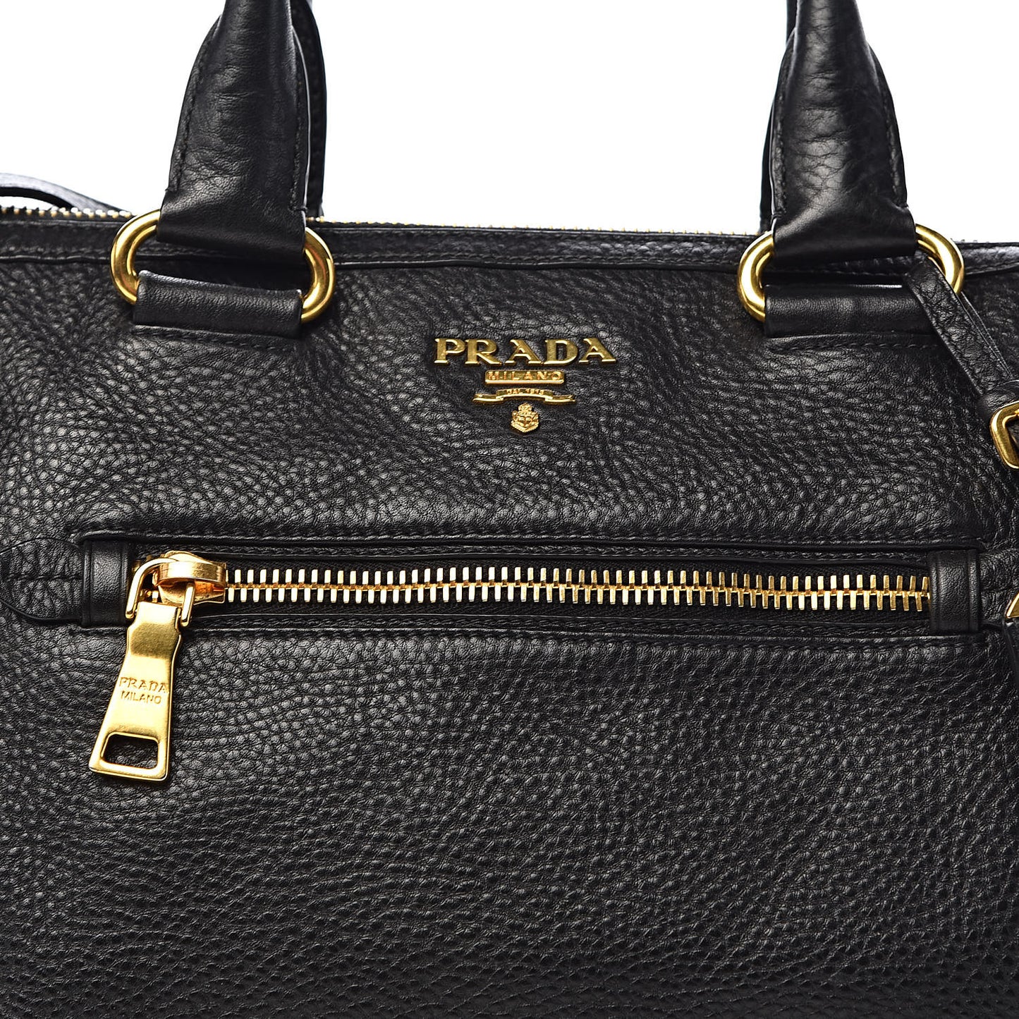 Vitello Daino Shopping Satchel Black