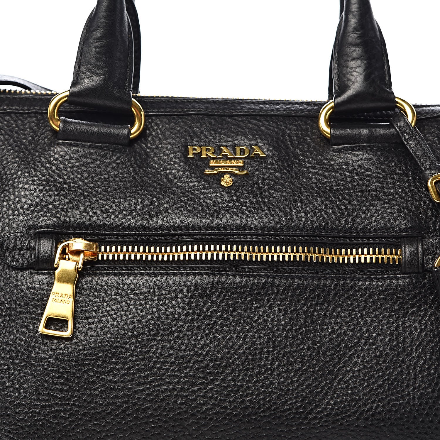 Prada Vitello Daino Shopping Satchel Black 12 of 12