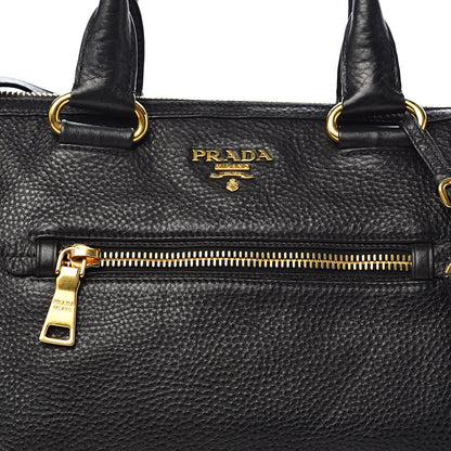Prada Vitello Daino Shopping Satchel Black 12 of 12