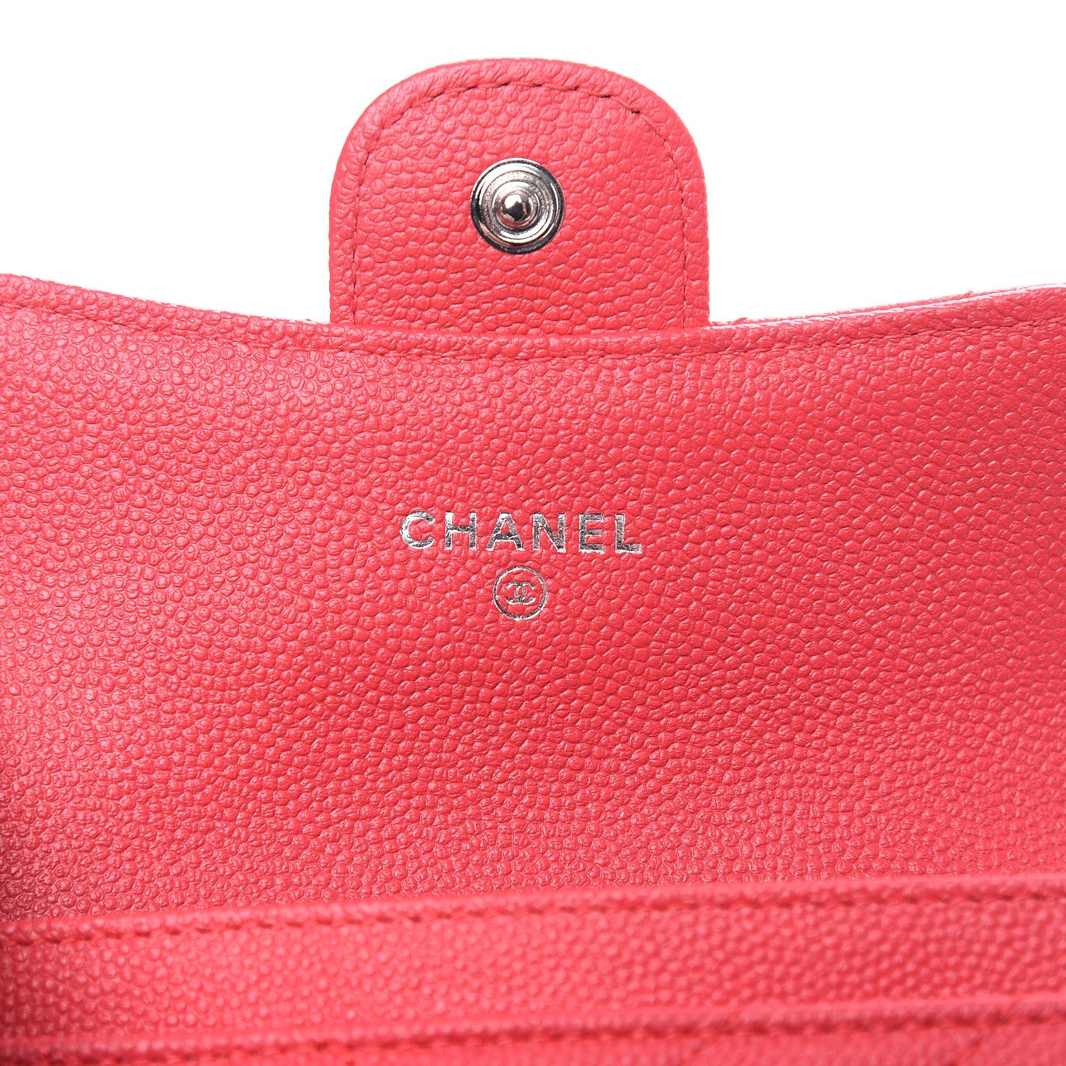 Chanel Caviar Chevron Quilted Flap Card Holder Red 5 of 8