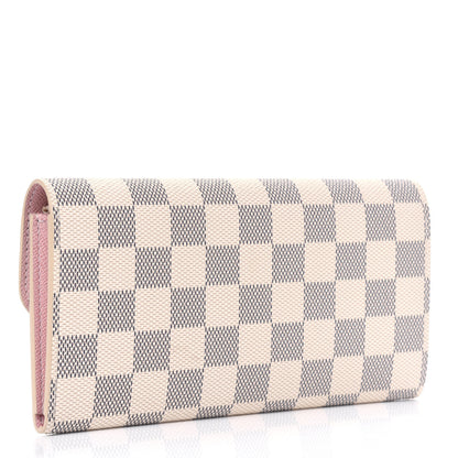 Louis Vuitton Damier Azur Emilie Wallet Rose Ballerine 2 of 4