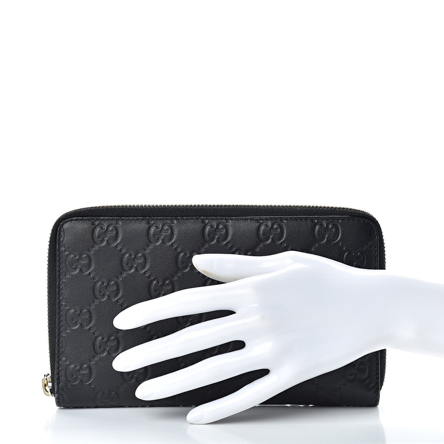 Guccissima Zip Around Travel Wallet Black