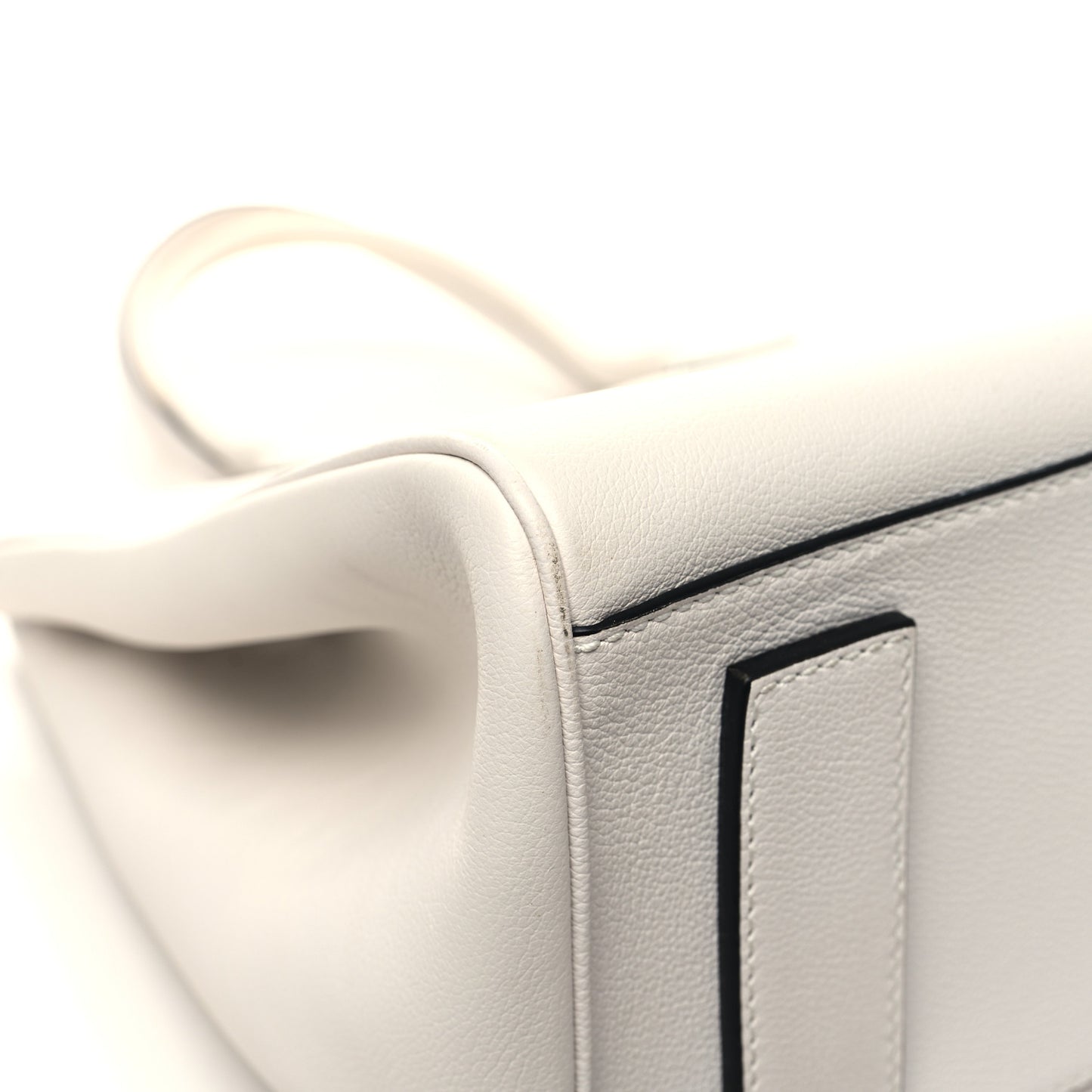 Grained Calfskin La Medusa Chain Tote White