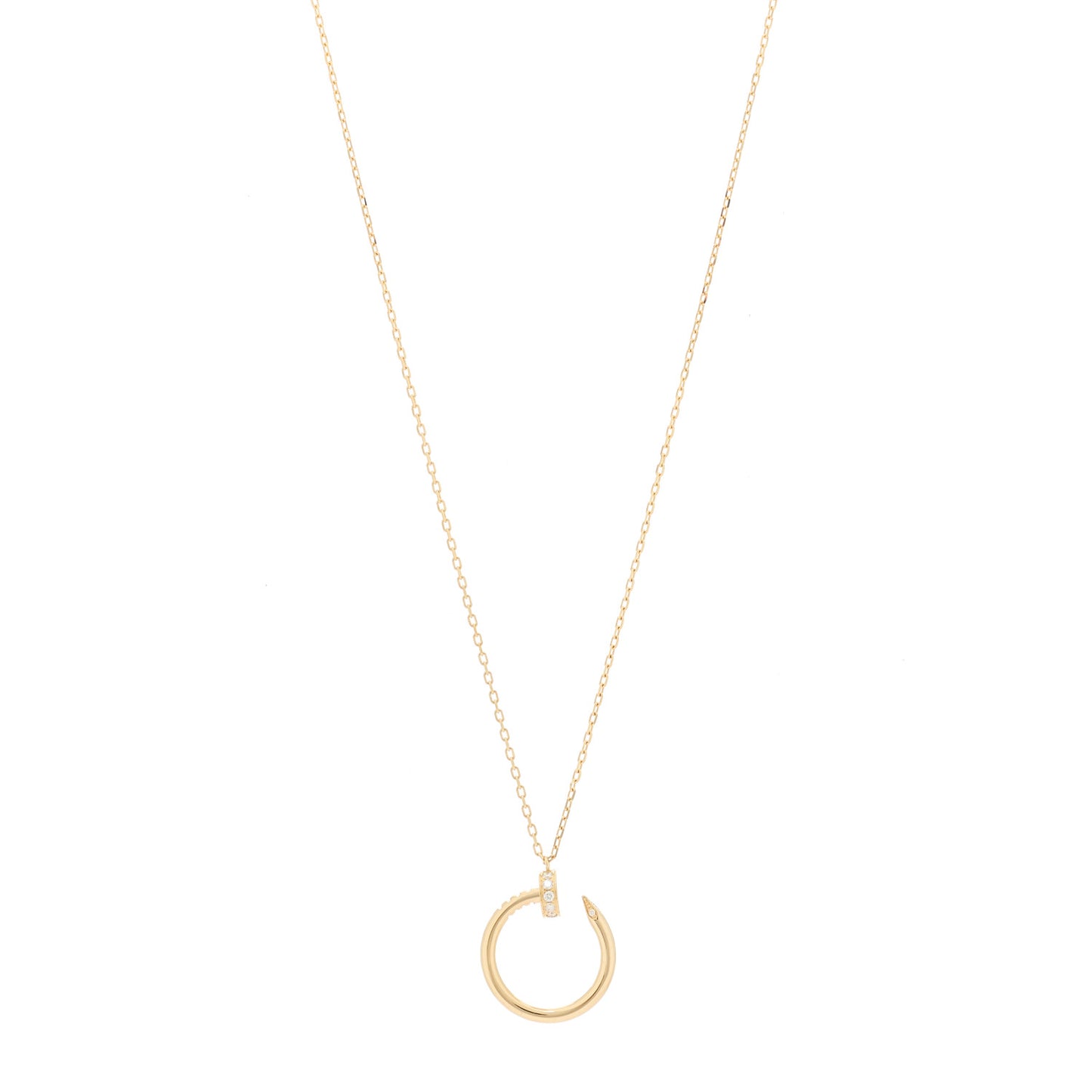 18K Yellow Gold Diamond Juste Un Clou Pendant Necklace