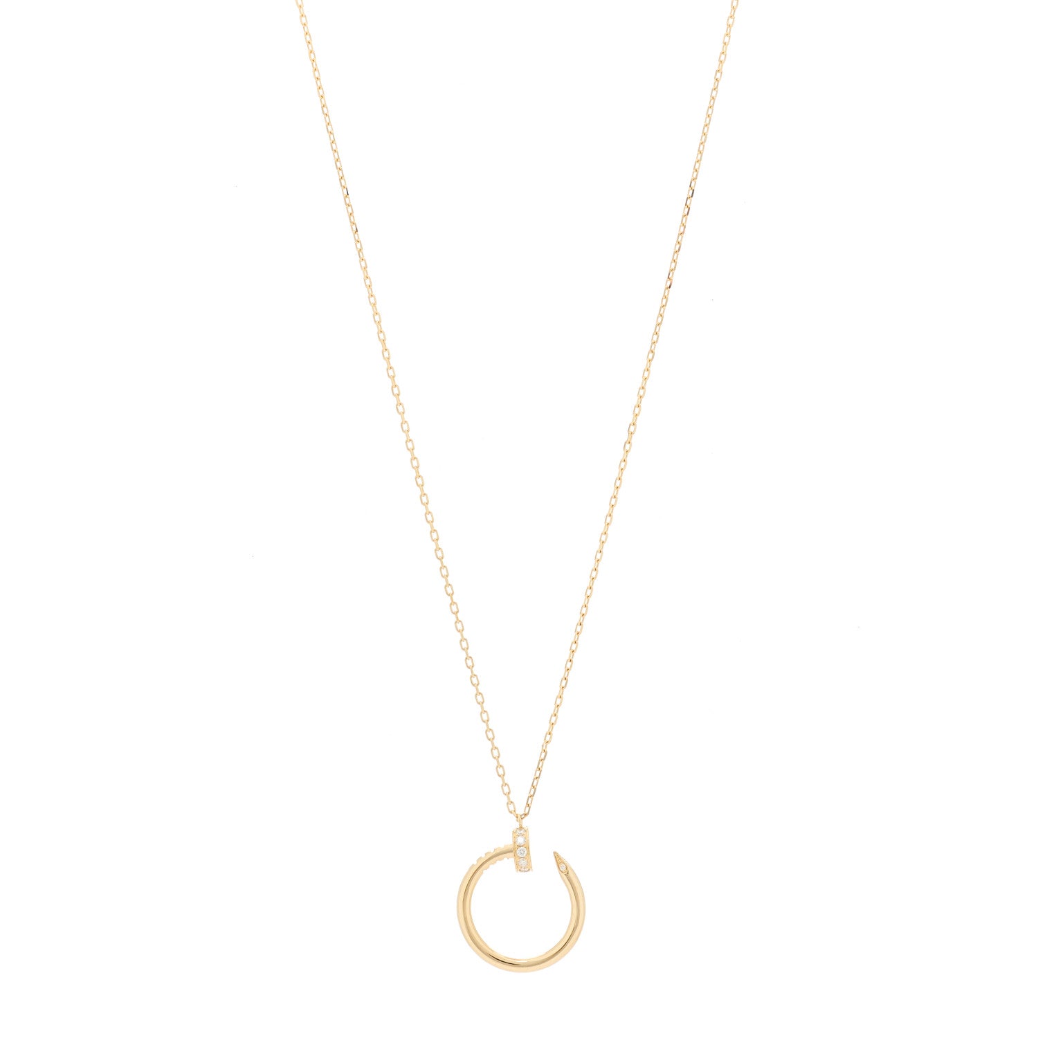 Cartier 18K Yellow Gold Diamond Juste Un Clou Pendant Necklace 1 of 7