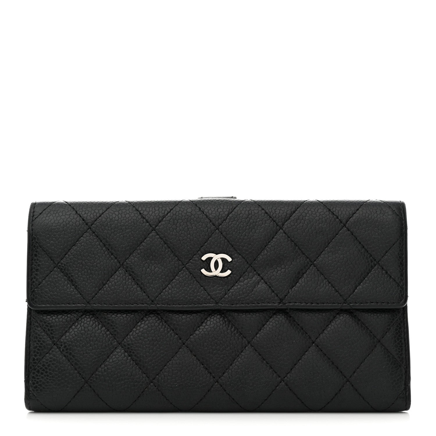 Chanel Caviar Quilted CC Long Double Wallet Black 1 of 11