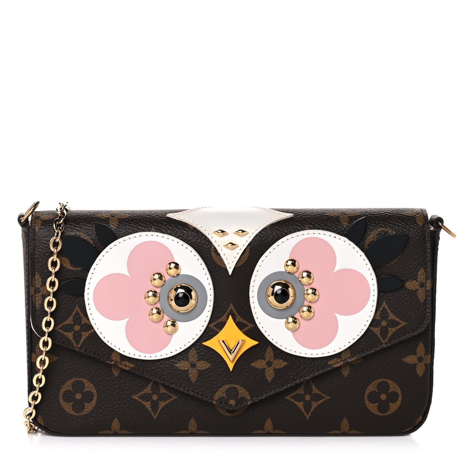 Louis Vuitton Monogram Lovely Birds Pochette Felicie Chain Wallet 1 of 12