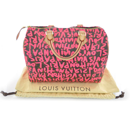 Louis Vuitton Monogram Graffiti Speedy 30 Fuchsia 3 of 9