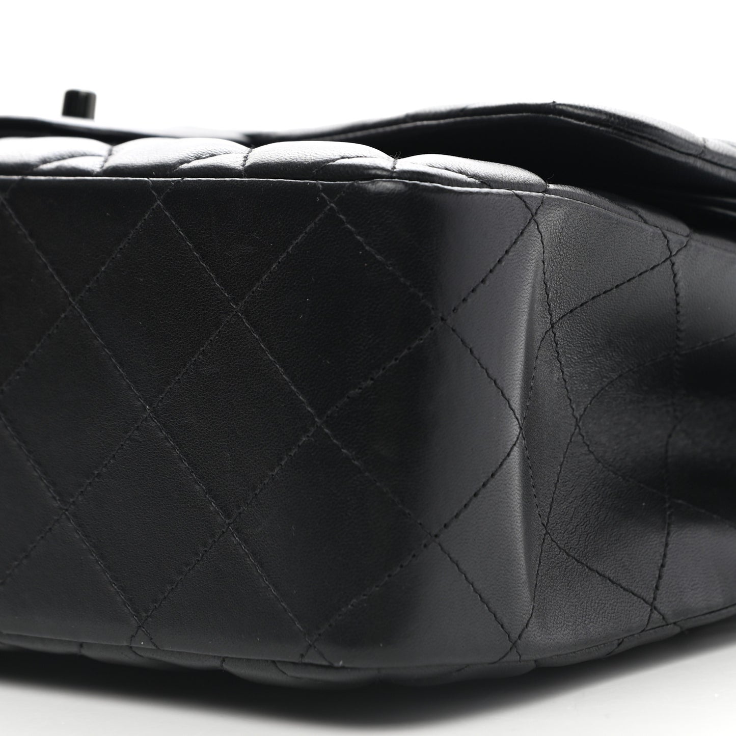 Lambskin Quilted Jumbo Double Flap So Black