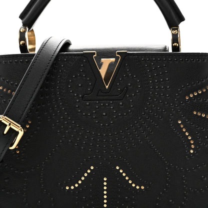 Louis Vuitton Calfskin Studded Flower Capucines BB  Black 7 of 9