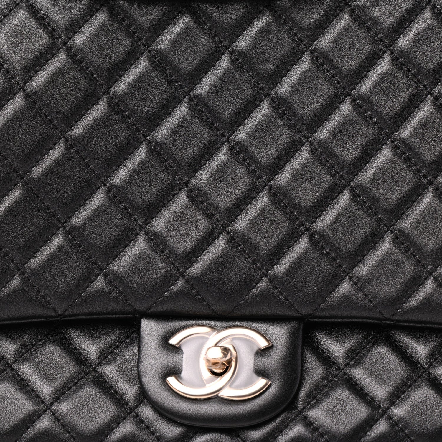 Chanel Metallized Calfskin Quilted XXL Travel Flap Bag Black 10 of 10