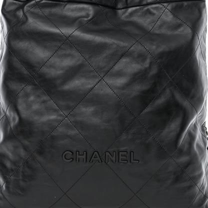 Chanel Shiny Calfskin Quilted Chanel 22 Backpack So Black 8 of 10