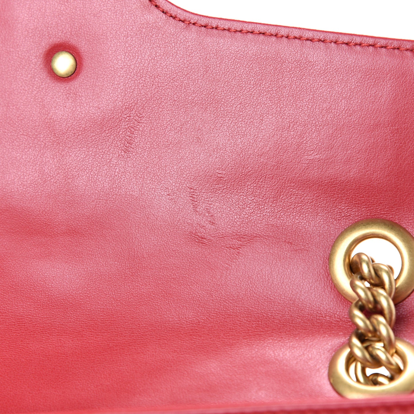 Calfskin Matelasse Small GG Marmont Shoulder Bag Hibiscus Red
