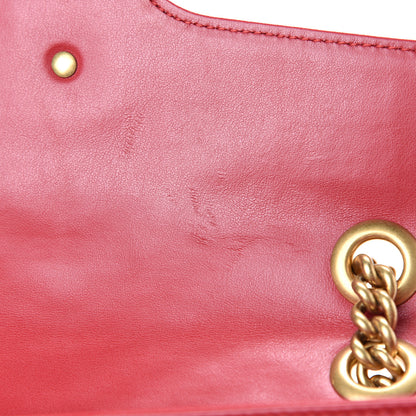 Gucci Calfskin Matelasse Small GG Marmont Shoulder Bag Hibiscus Red 8 of 15