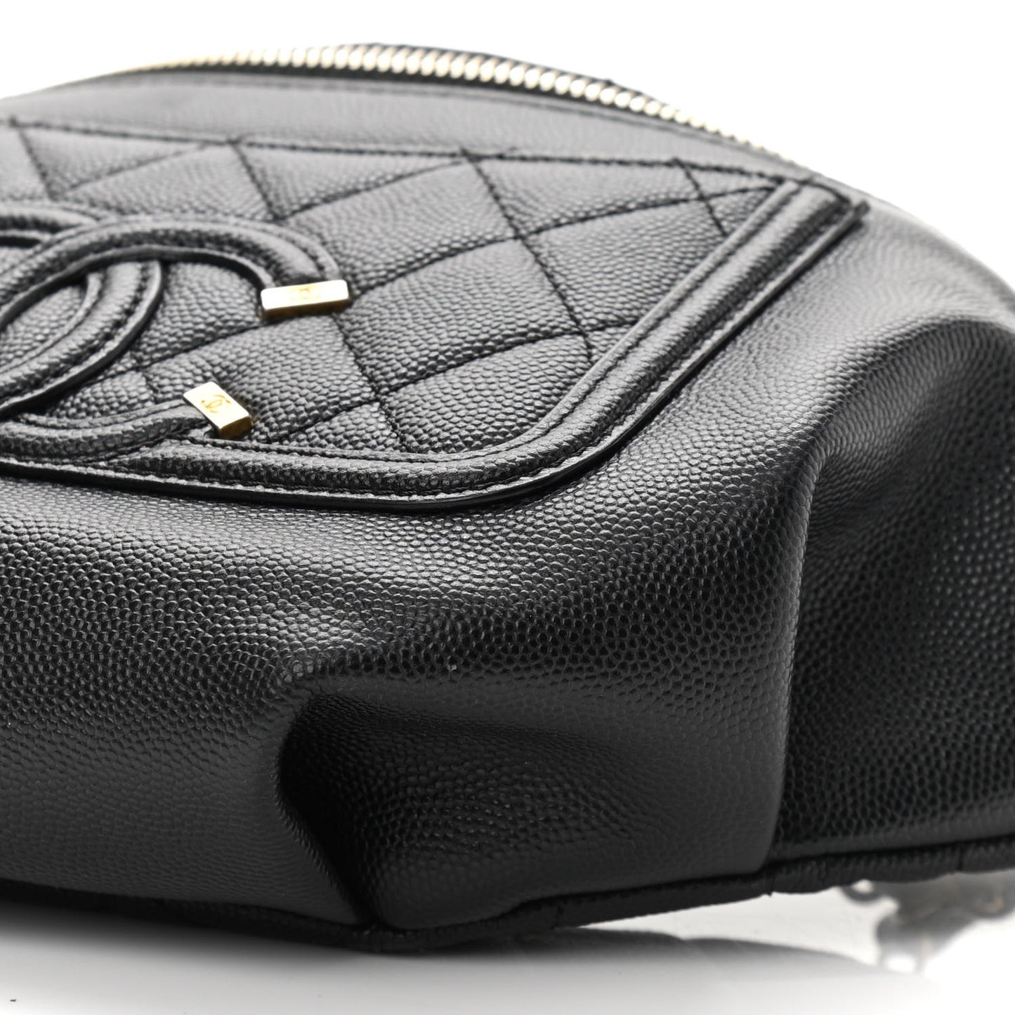 Caviar Quilted Filigree Waist Bag Black