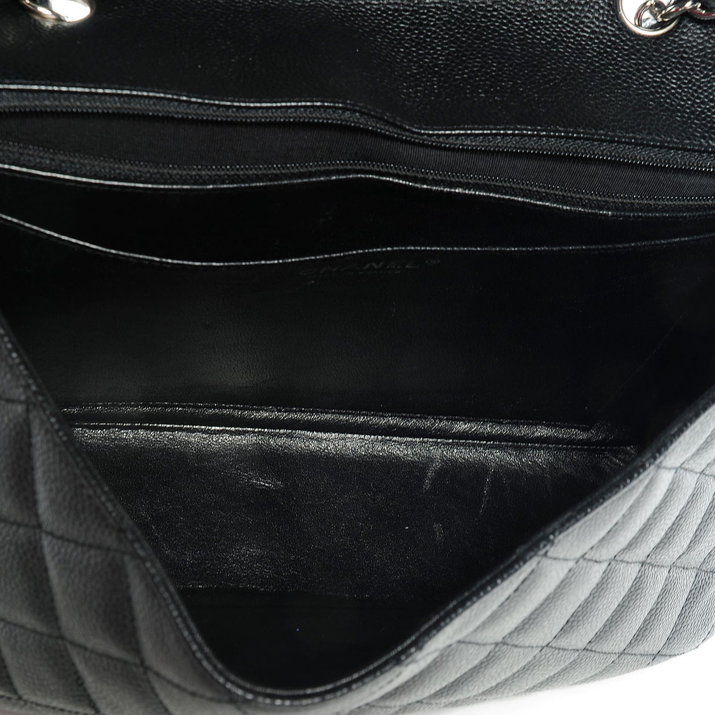 Caviar Jumbo Single Flap Black