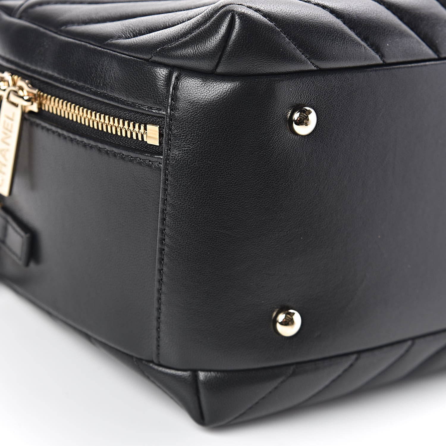 Chanel Lambskin Chevron Quilted Small Trendy CC Bowling Bag Black 9 of 14