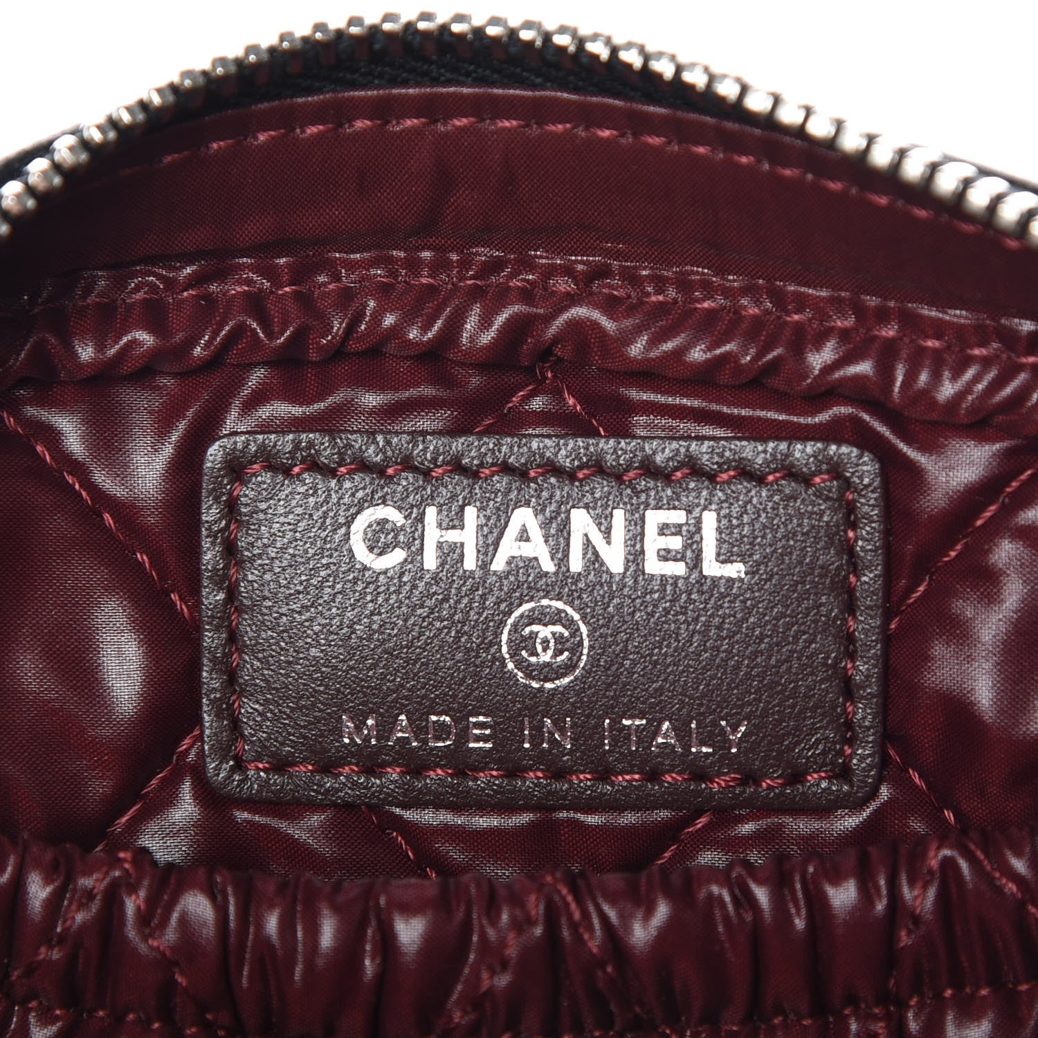 Chanel Lambskin Quilted Small Curvy Pouch Cosmetic Case Black 6 of 7