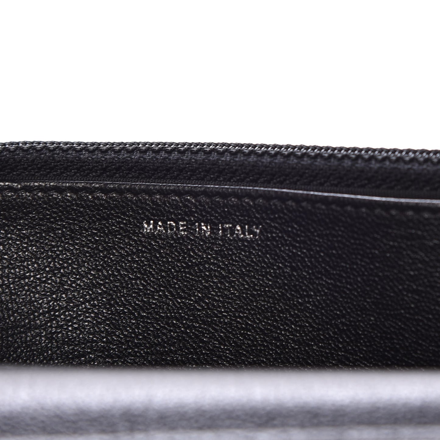 Goatskin Quilted Diamond CC Wallet On Chain WOC Black
