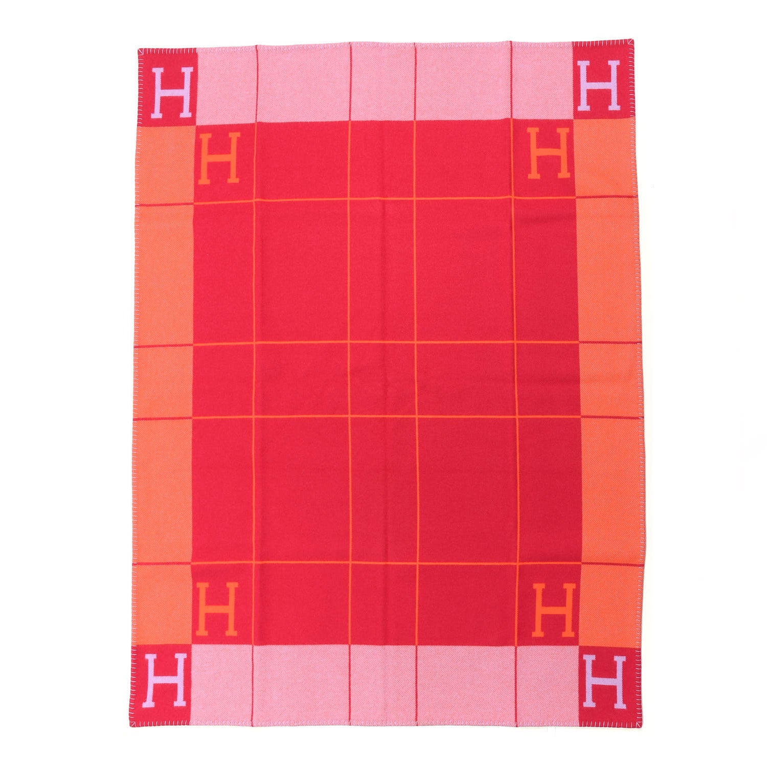 Hermes Wool Cashmere Avalon III Blanket Fuchsia Geranium 1 of 2