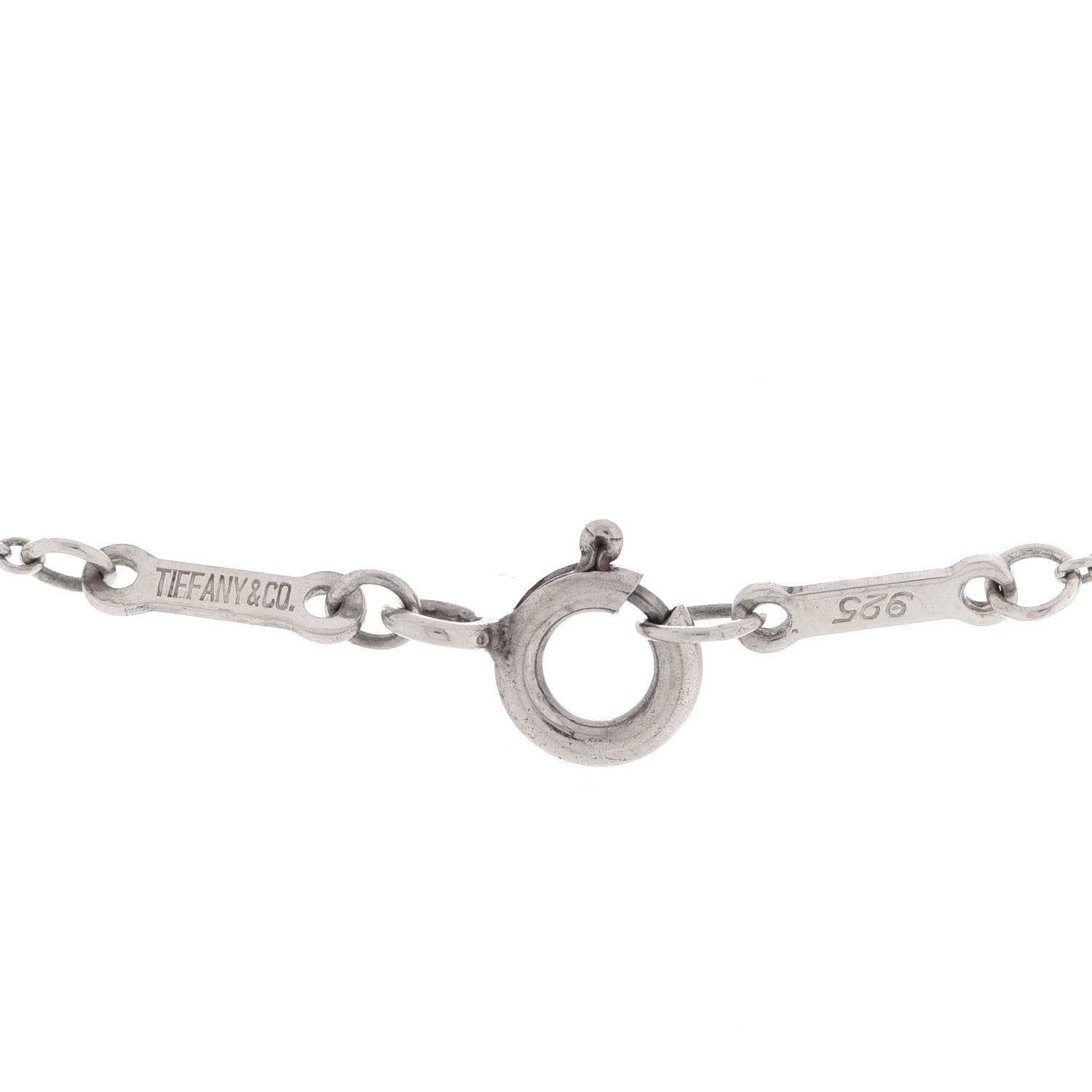 Tiffany Sterling Silver Elsa Peretti Letter E Pendant Necklace 5 of 6