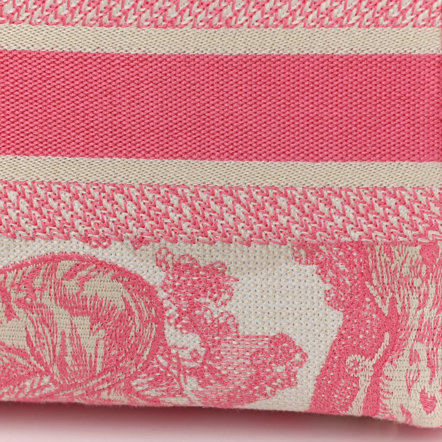 Canvas Toile De Jouy Embroidered Medium Lady D-Lite Peony Pink