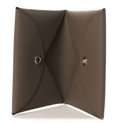 Hermes Epsom Calvi Card Case Etoupe 5 of 7