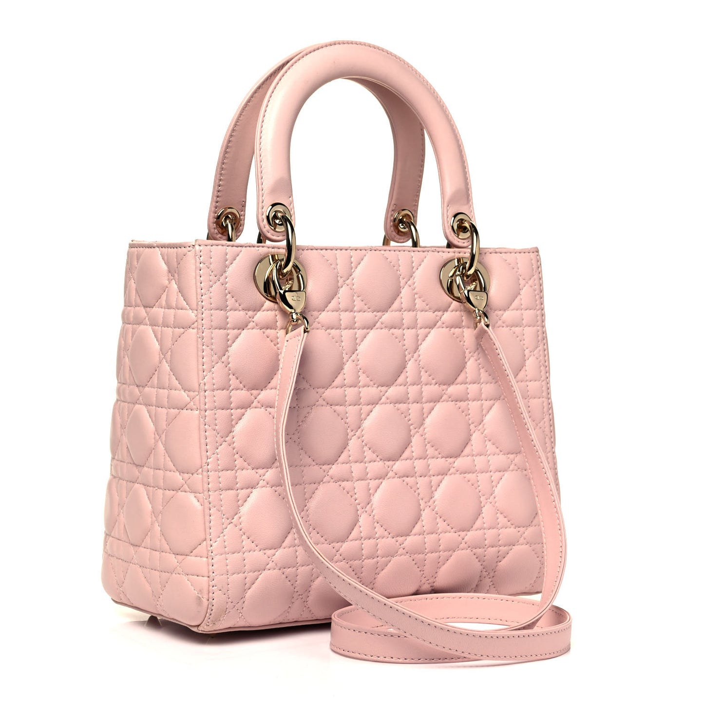 Lambskin Cannage Medium Lady Dior Light Pink