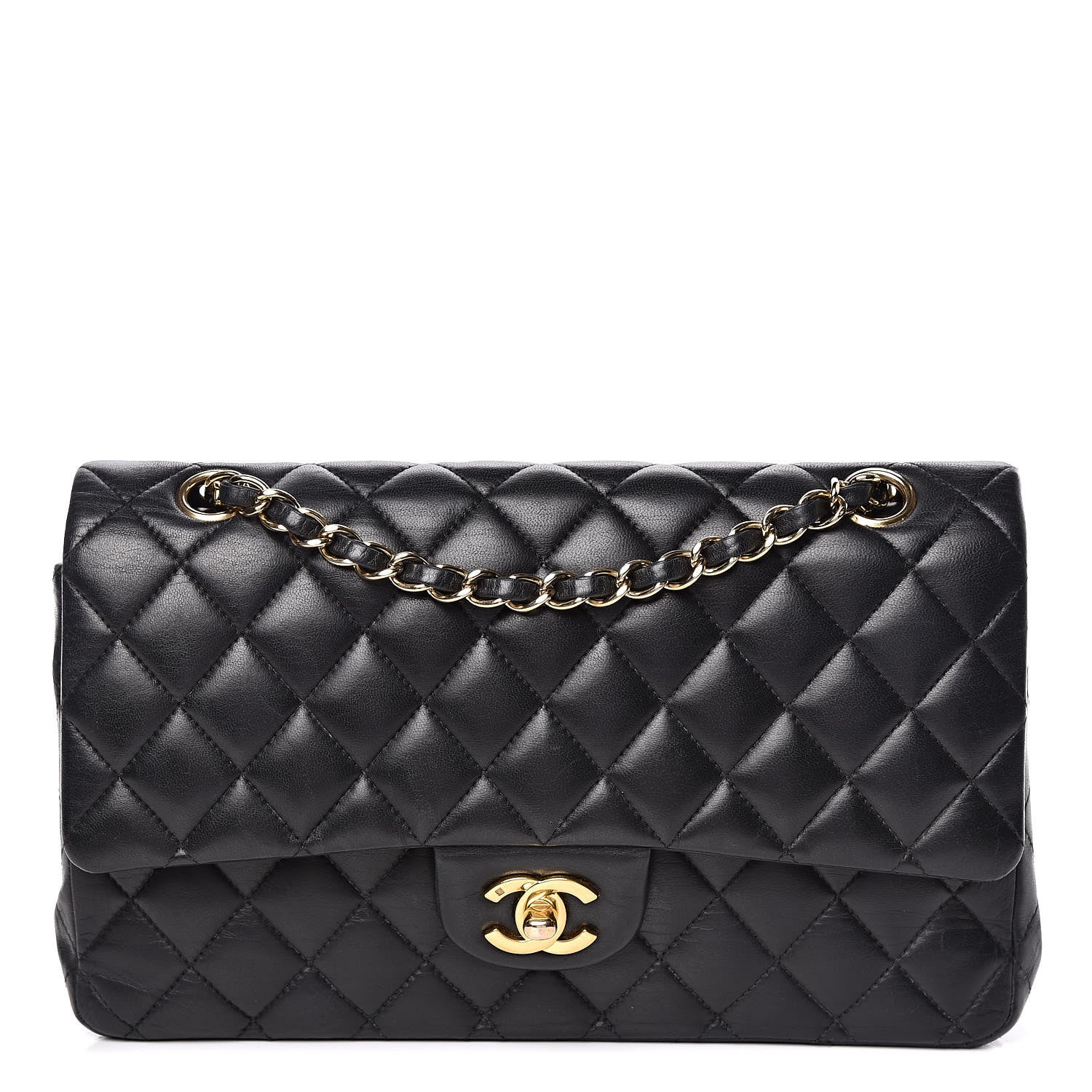Chanel Lambskin Quilted Medium Double Flap Black 1 of 11