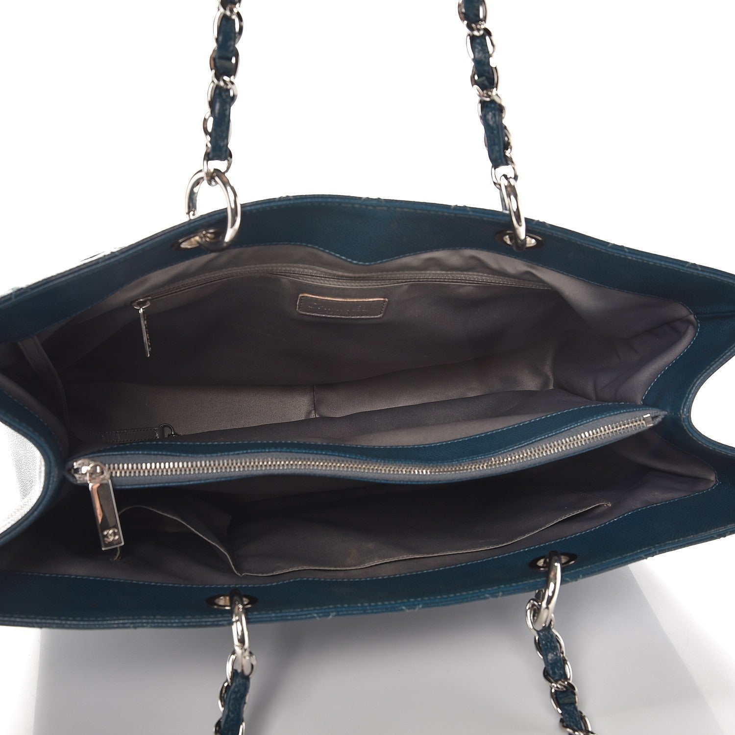 Chanel Caviar Quilted XL Grand Shopping Tote GST Dark Blue 5 of 10