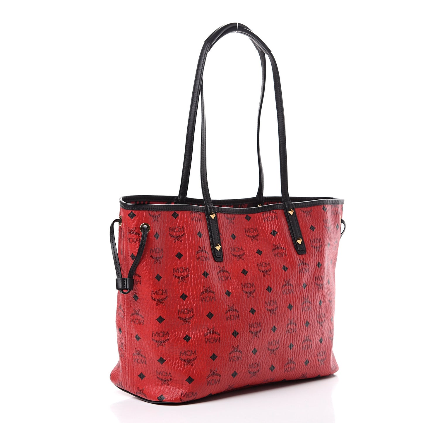 Visetos Medium Project Reversible Shopper Tote Ruby Red Black