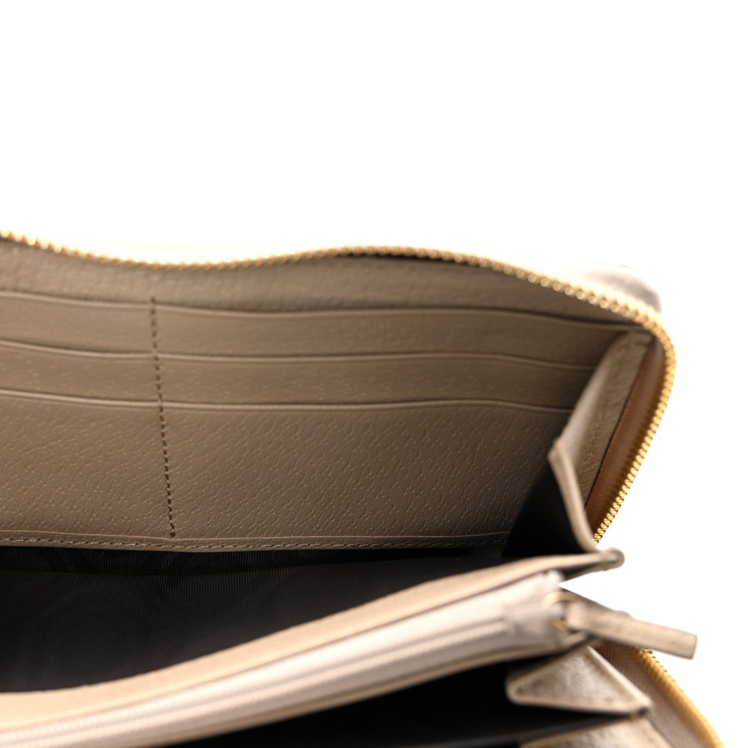 Gucci GG Supreme Monogram Textured Dollar Calfskin Web Ophidia Zip Around Wallet Beige Mystic White Oatmeal 5 of 7