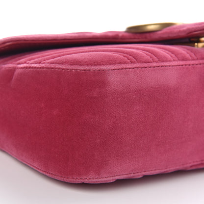 Gucci Velvet Matelasse Small GG Marmont Shoulder Bag Light Raspberry Rose 8 of 10