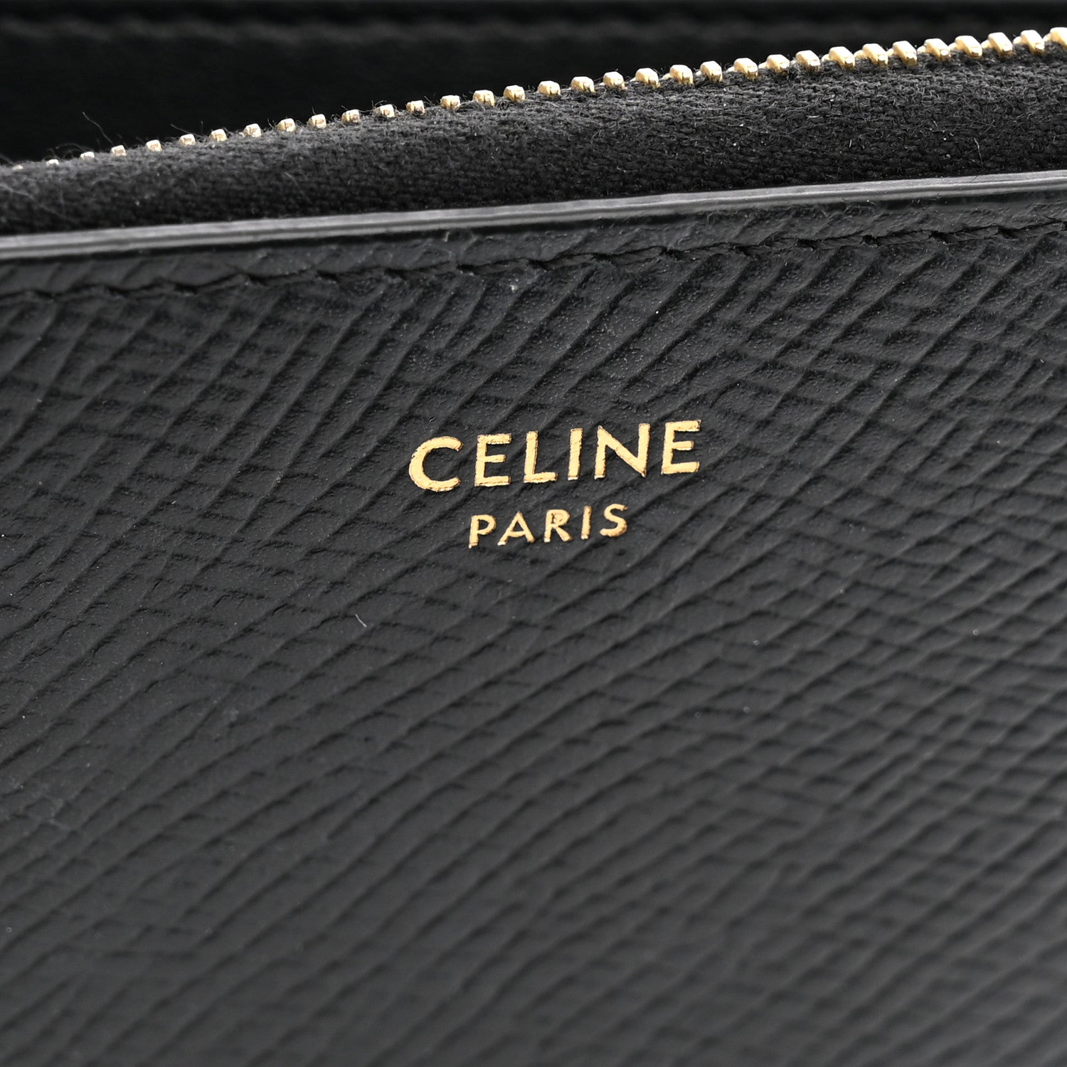 Celine Grained Calfskin Compact Zipped Wallet Black 6 of 8