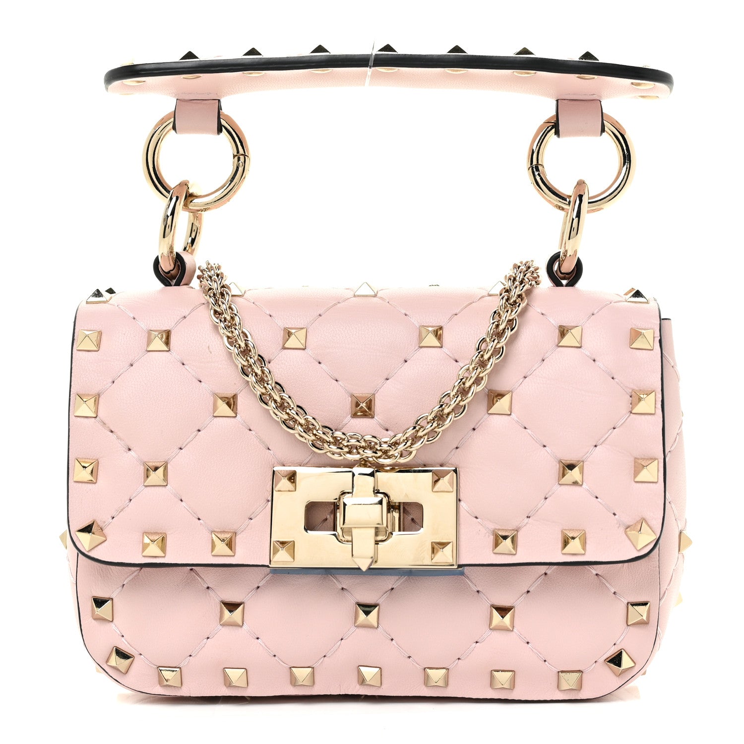 Valentino Garavani Nappa Micro Rockstud Spike Shoulder Bag Rose Quartz 1 of 10