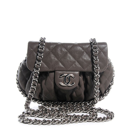 Chanel Washed Lambskin Chain Around Mini Messenger Taupe 1 of 9