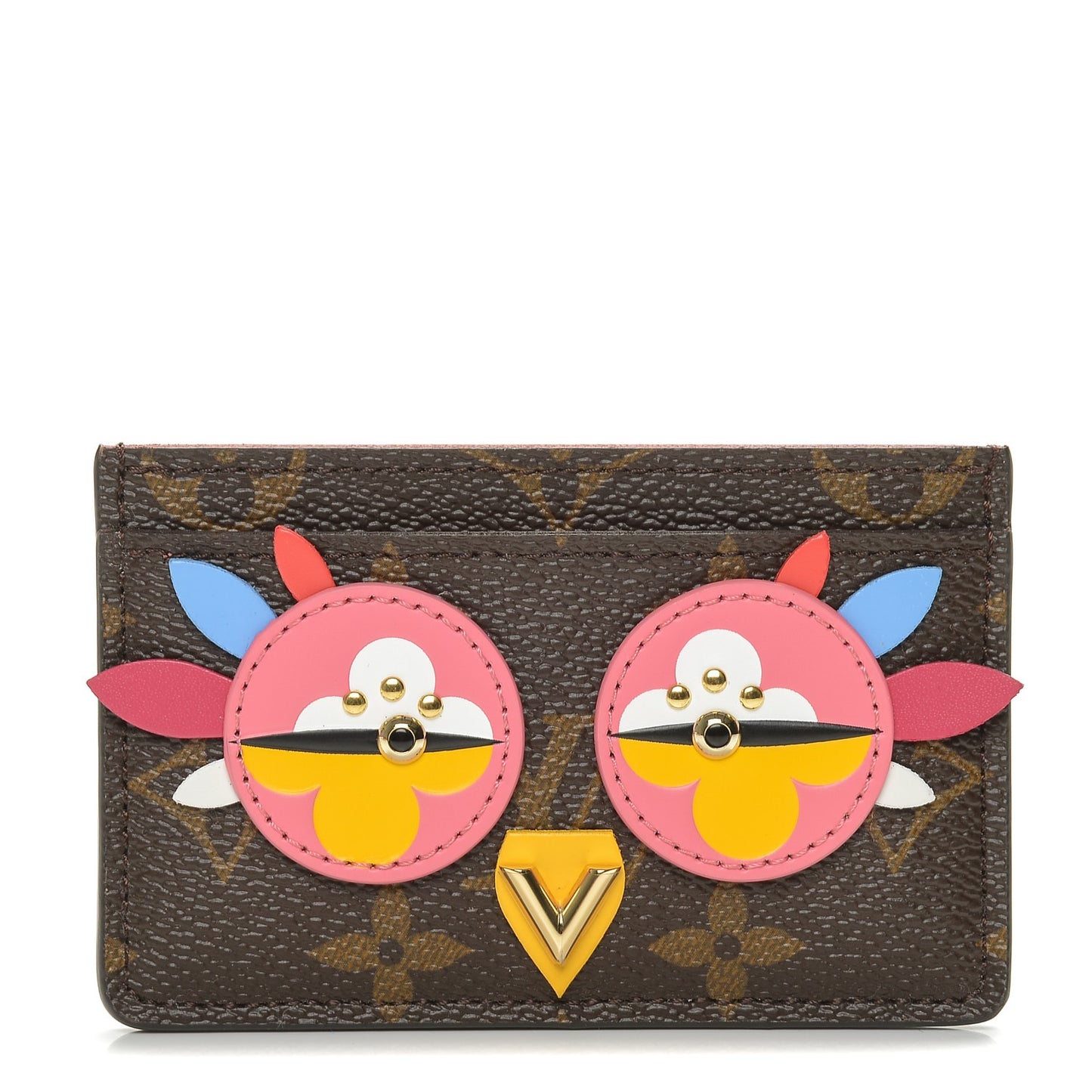 Monogram Lovely Birds Card Holder