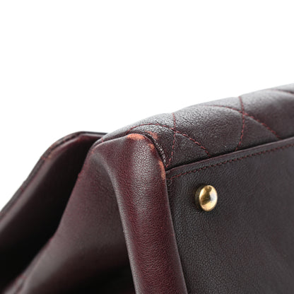 Chanel Shiny Sheepskin Quilted Large Trapezio Flap Dark Burgundy 10 of 10