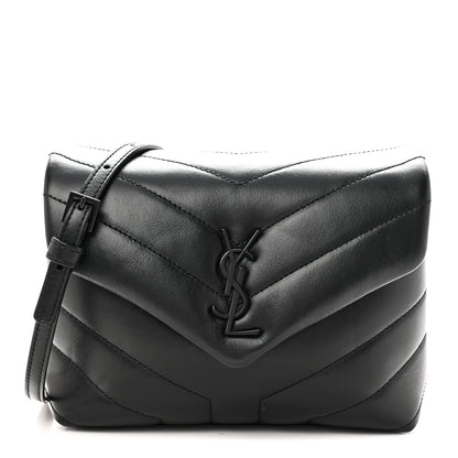 Saint Laurent Calfskin Y Quilted Monogram Monochrome Toy Loulou Crossbody Bag Black Black 1 of 11