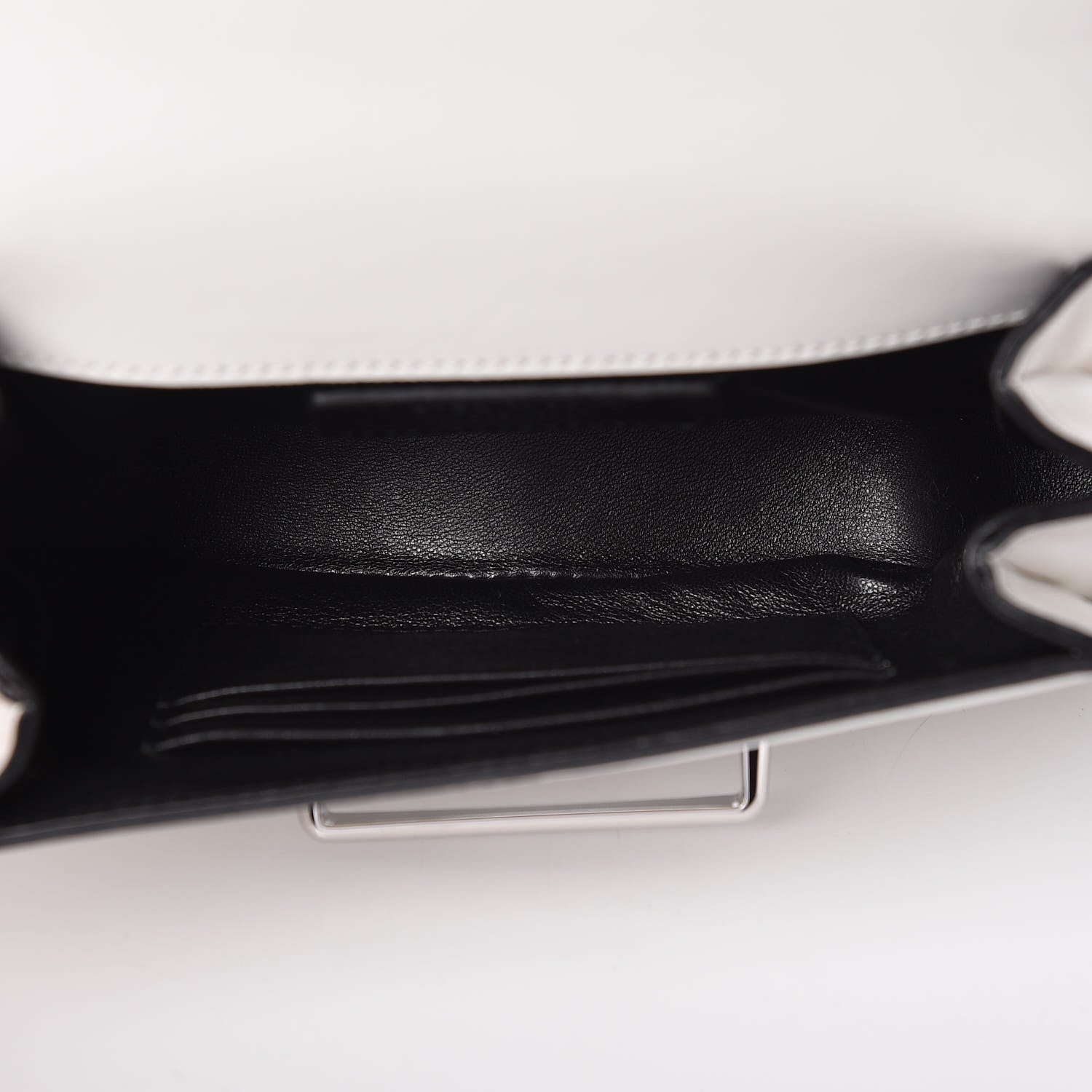 Prada City Calfskin Sidonie Shoulder Bag White Black 7 of 8