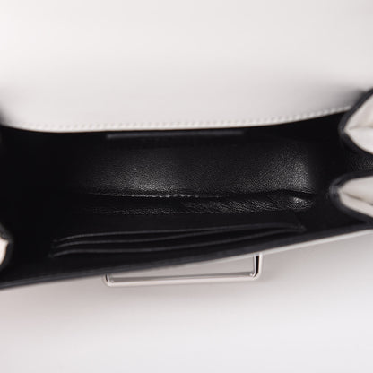 Prada City Calfskin Sidonie Shoulder Bag White Black 7 of 8
