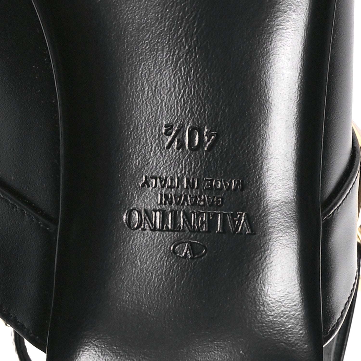 Valentino Garavani Calfskin Roman Stud Ankle Strap Flat Mules 40.5 Black 7 of 9